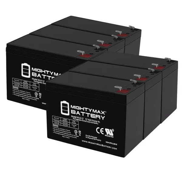 12V 9Ah SLA Replacement Battery for Tripp Lite SU1000RT2U - 6 Pack, Mighty Max Battery, Mfr#: ML9-12MP61138411827